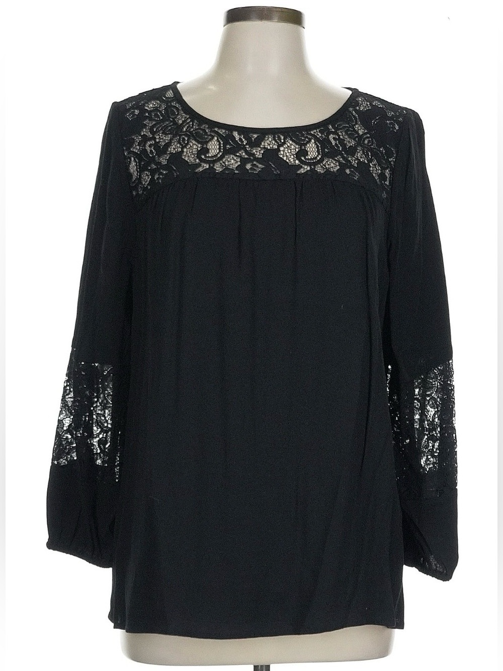 Joie Blouse in Black with Lace Detail